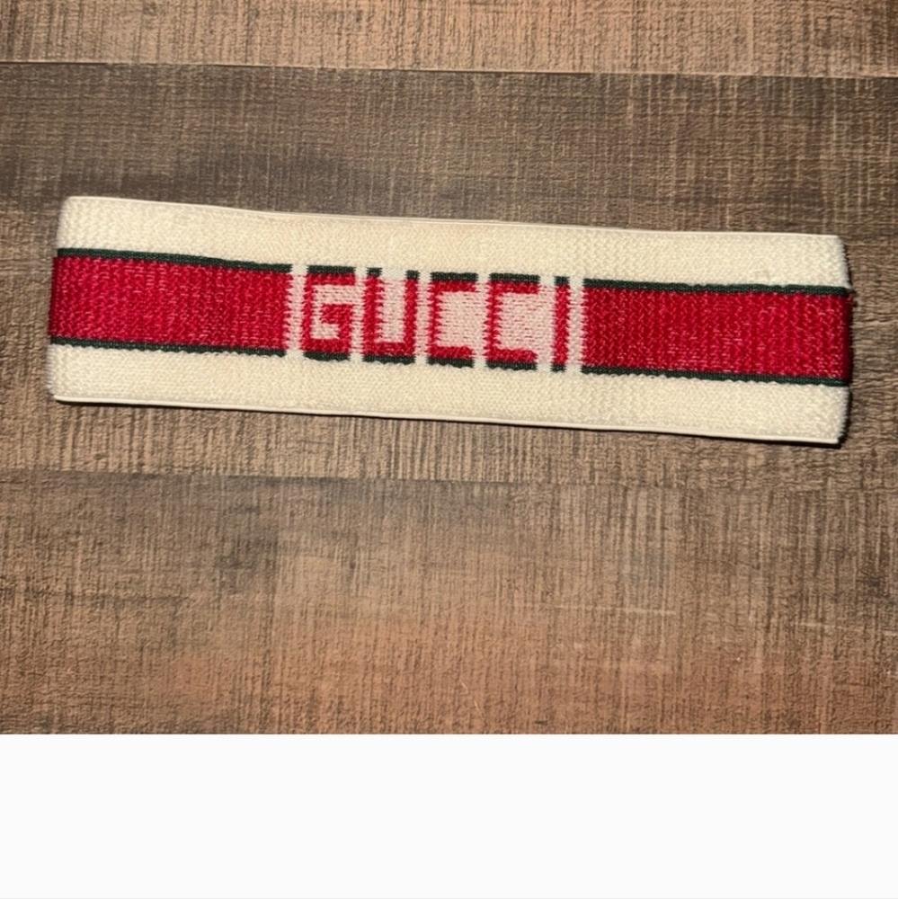 Gucci Ivory and Crimson Logo Headband